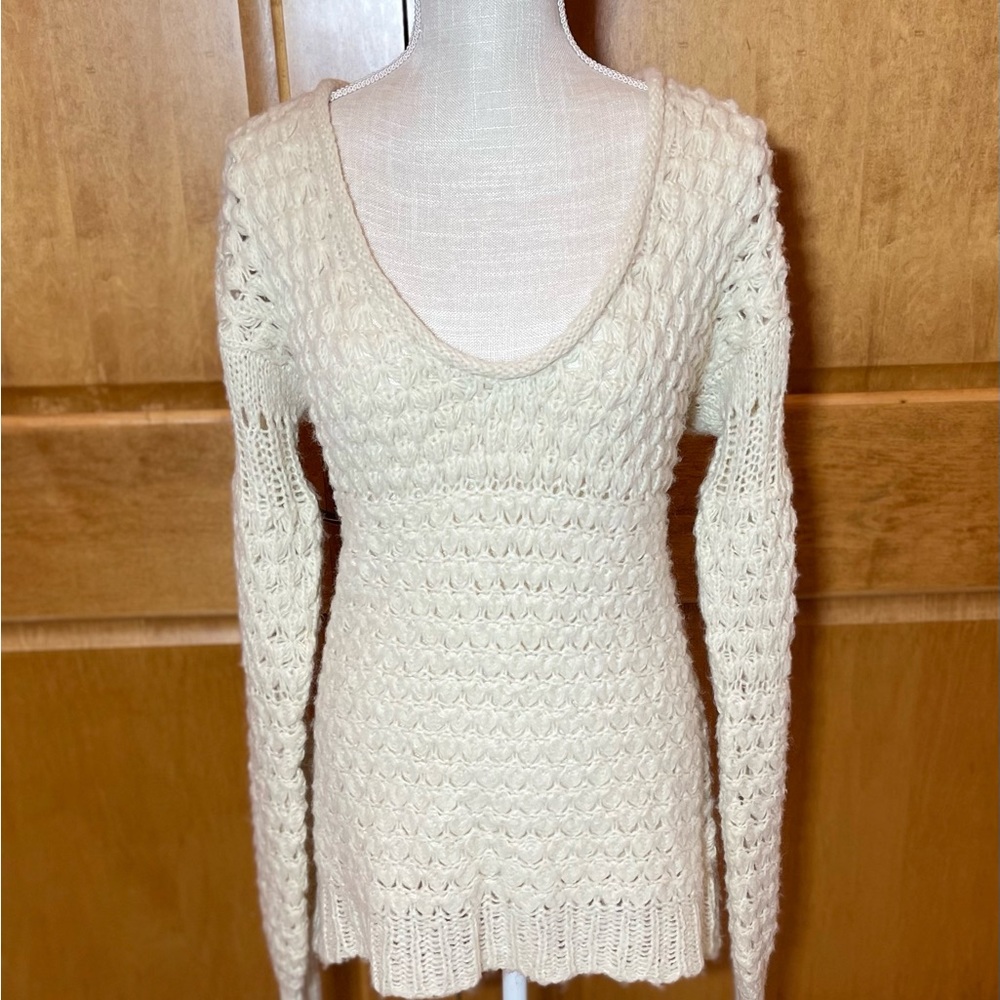 Free People, Wool V-Neck Sweater, W- Sz SM